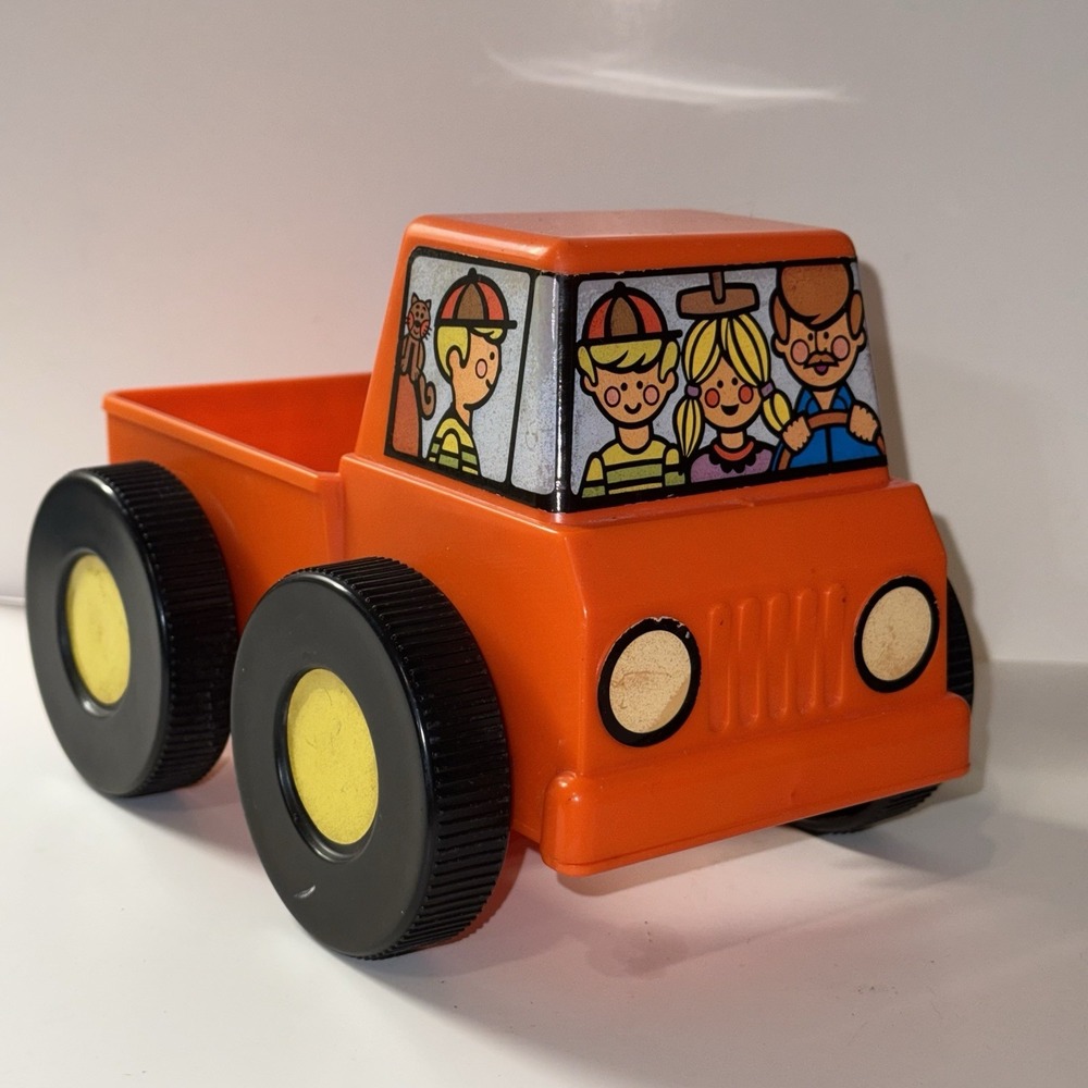 Vintage Orange Tupperware Tupper Toys Pick-Em-Up Truck #1342 Childrens Toy Car